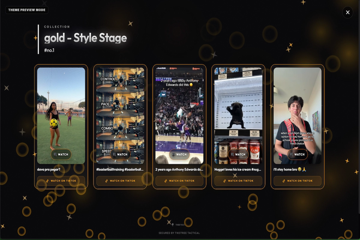 Gold theme preview
