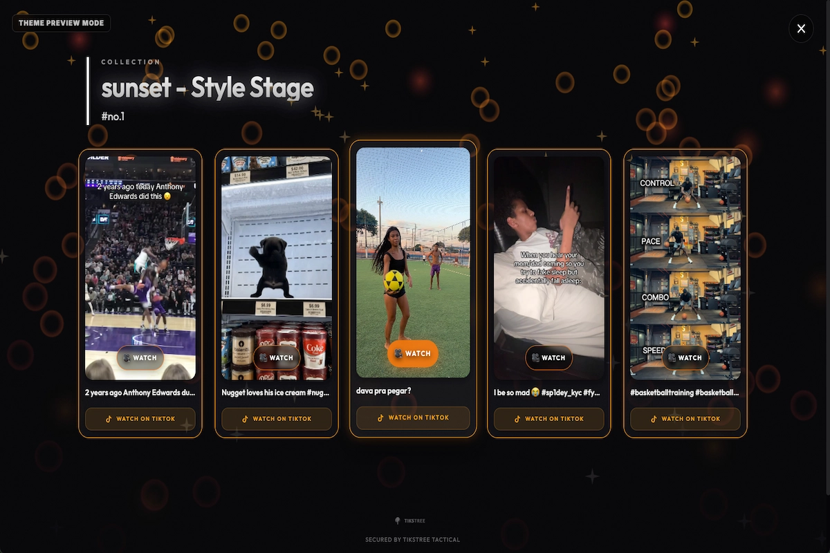Sunset theme preview
